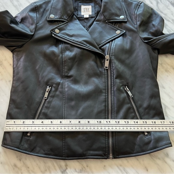 GAP Vegan Leather Biker Moto Jacket, Size S - Picture 7 of 10